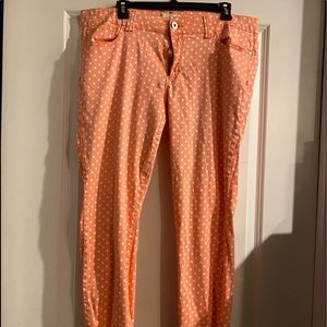 Forever 21 Peach Polka Dot Jeans